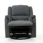 Fauteuil inclinable, pivotant et basculant en tissu anthracite, une place