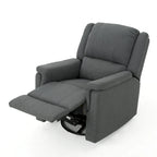 Fauteuil inclinable, pivotant et basculant en tissu anthracite, une place