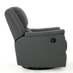 Fauteuil inclinable, pivotant et basculant en tissu anthracite, une place