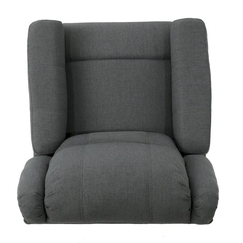 Fauteuil inclinable, pivotant et basculant en tissu anthracite, une place