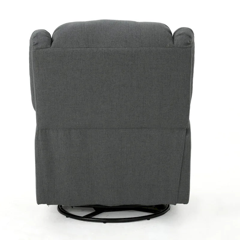 Fauteuil inclinable, pivotant et basculant en tissu anthracite, une place