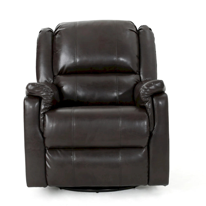 Fauteuil inclinable, pivotant et basculant en tissu anthracite, une place