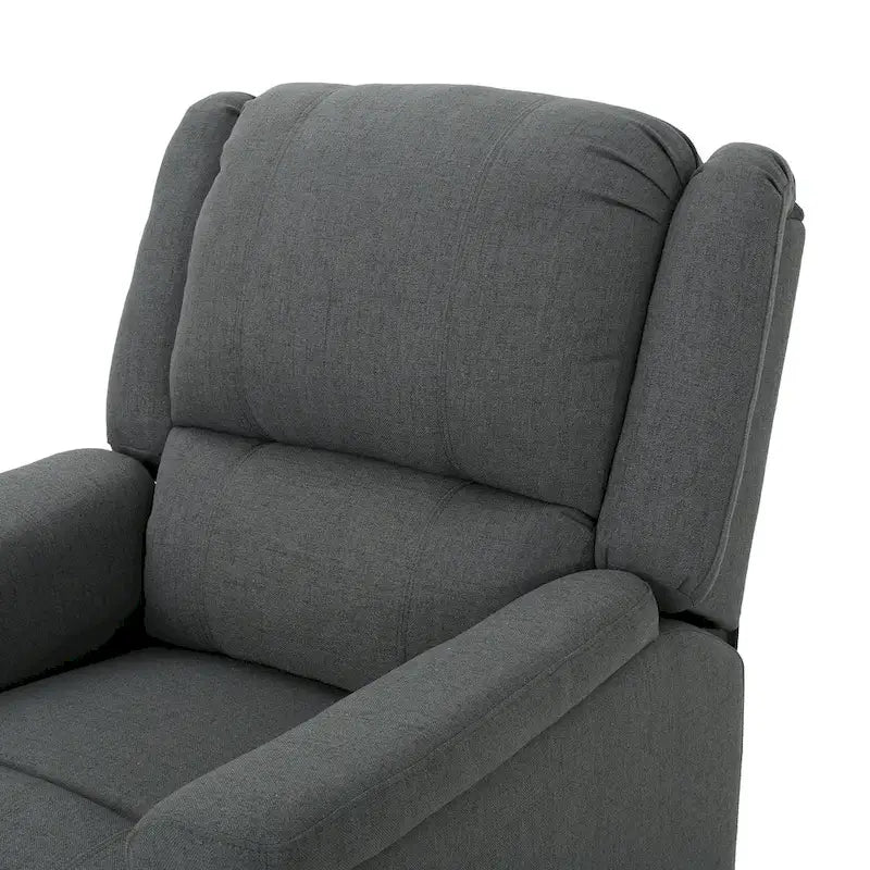 Fauteuil inclinable, pivotant et basculant en tissu anthracite, une place