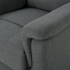 Fauteuil inclinable, pivotant et basculant en tissu anthracite, une place