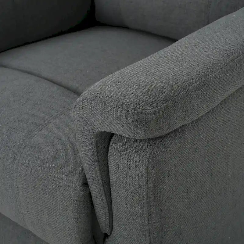 Fauteuil inclinable, pivotant et basculant en tissu anthracite, une place