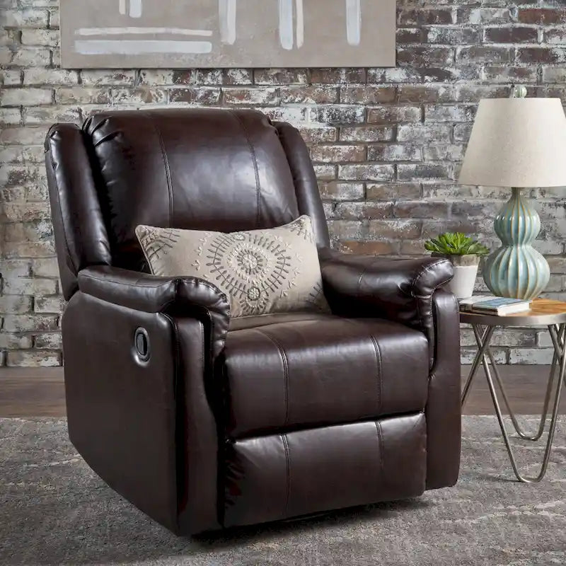 Fauteuil inclinable, pivotant et basculant en tissu anthracite, une place