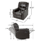 Fauteuil inclinable, pivotant et basculant en tissu anthracite, une place