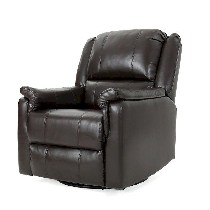 Fauteuil inclinable, pivotant et basculant en tissu anthracite, une place
