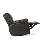 Fauteuil inclinable, pivotant et basculant en tissu anthracite, une place
