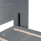 Lit escamotable Queen gris avec armoire et tiroirs, 1 personne