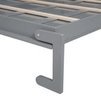 Lit escamotable Queen gris avec armoire et tiroirs, 1 personne