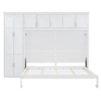 Lit escamotable Queen gris avec armoire et tiroirs, 1 personne