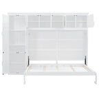 Lit escamotable Queen gris avec armoire et tiroirs, 1 personne