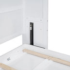 Lit escamotable Queen gris avec armoire et tiroirs, 1 personne