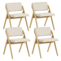 Chaise de salle à manger pliante Chêne & Beige / Noyer & Beige, lot de 4