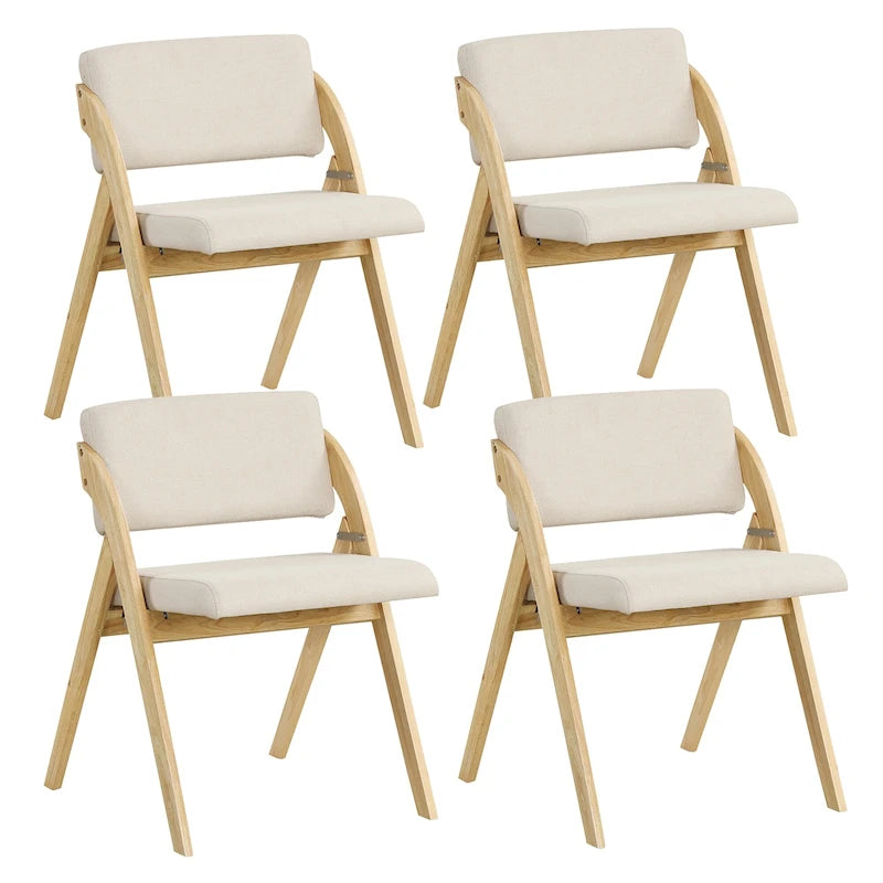 Chaise de salle à manger pliante Chêne & Beige / Noyer & Beige, lot de 4