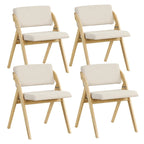 Chaise de salle à manger pliante Chêne & Beige / Noyer & Beige, lot de 4