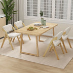 Chaise de salle à manger pliante Chêne & Beige / Noyer & Beige, lot de 4