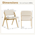 Chaise de salle à manger pliante Chêne & Beige / Noyer & Beige, lot de 4