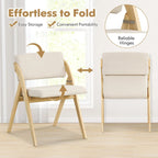 Chaise de salle à manger pliante Chêne & Beige / Noyer & Beige, lot de 4