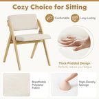 Chaise de salle à manger pliante Chêne & Beige / Noyer & Beige, lot de 4