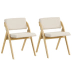 Chaise de salle à manger pliante Chêne & Beige / Noyer & Beige, lot de 4