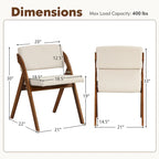 Chaise de salle à manger pliante Chêne & Beige / Noyer & Beige, lot de 4