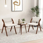 Chaise de salle à manger pliante Chêne & Beige / Noyer & Beige, lot de 4
