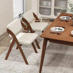 Chaise de salle à manger pliante Chêne & Beige / Noyer & Beige, lot de 4
