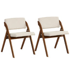 Chaise de salle à manger pliante Chêne & Beige / Noyer & Beige, lot de 4
