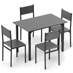 Ensemble de salle à manger industriel 5 pièces pour 4 personnes, marron rustique / gris