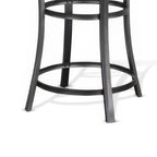 Table à manger ronde hauteur comptoir, 4 places, marron foncé et argent