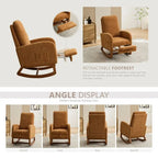 Fauteuil à bascule à oreilles avec poches latérales – 1 place, anthracite / marine / gris clair / ivoire / caramel