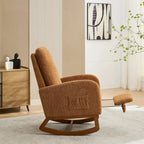 Fauteuil à bascule à oreilles avec poches latérales – 1 place, anthracite / marine / gris clair / ivoire / caramel