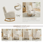 Fauteuil à bascule à oreilles avec poches latérales – 1 place, anthracite / marine / gris clair / ivoire / caramel
