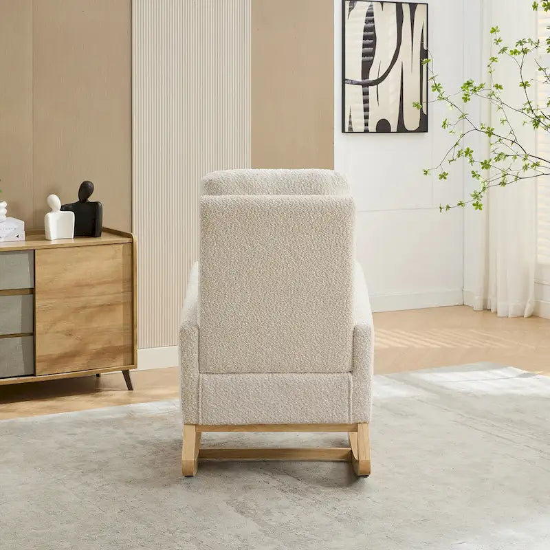 Fauteuil à bascule à oreilles avec poches latérales – 1 place, anthracite / marine / gris clair / ivoire / caramel