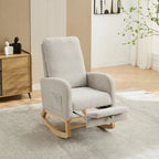 Fauteuil à bascule à oreilles avec poches latérales – 1 place, anthracite / marine / gris clair / ivoire / caramel