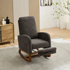 Fauteuil à bascule à oreilles avec poches latérales – 1 place, anthracite / marine / gris clair / ivoire / caramel
