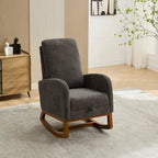 Fauteuil à bascule à oreilles avec poches latérales – 1 place, anthracite / marine / gris clair / ivoire / caramel
