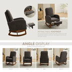 Fauteuil à bascule à oreilles avec poches latérales – 1 place, anthracite / marine / gris clair / ivoire / caramel