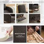 Fauteuil à bascule à oreilles avec poches latérales – 1 place, anthracite / marine / gris clair / ivoire / caramel
