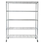 Étagère métallique à 5 niveaux avec roulettes - (59,06 x 17,72 x 70,87)