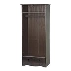 Armoire garde-robe modulable 100 % en bois massif avec poignées en métal ou en bois