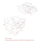 Canapé convertible 54 pouces avec lit gigogne, double assise, fonction relax