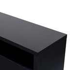 Meuble TV de cheminée électrique RVB moderne noir de 68 pouces pour téléviseurs jusqu'à 72 pouces