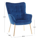 Fauteuil de salon en velours/similicuir avec ottoman, plusieurs coloris, 1 place