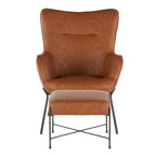 Fauteuil de salon en velours/similicuir avec ottoman, plusieurs coloris, 1 place