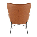 Fauteuil de salon en velours/similicuir avec ottoman, plusieurs coloris, 1 place