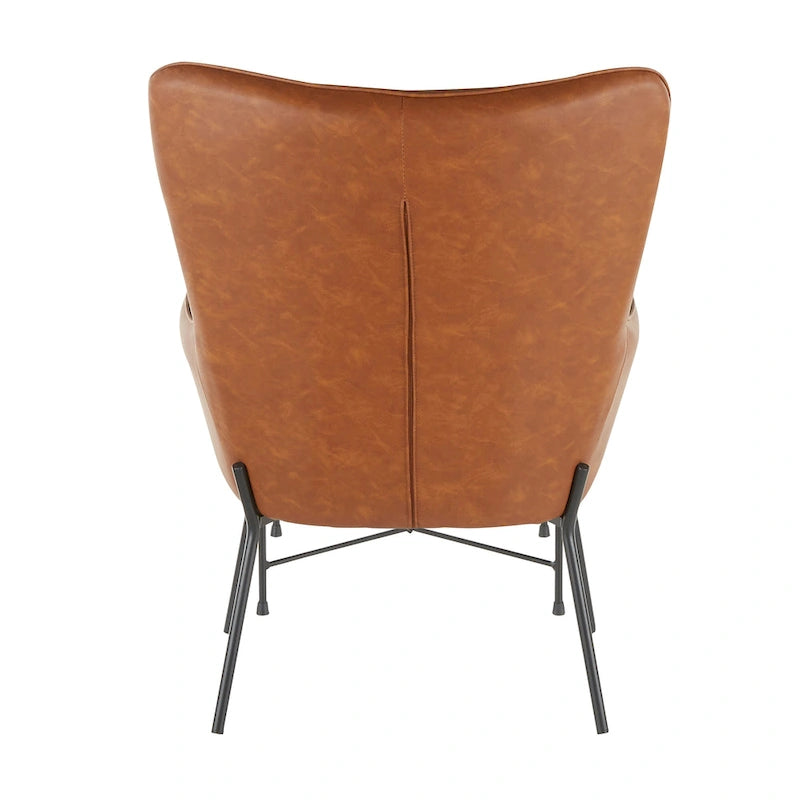 Fauteuil de salon en velours/similicuir avec ottoman, plusieurs coloris, 1 place