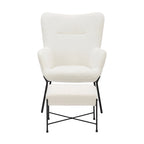 Fauteuil de salon en velours/similicuir avec ottoman, plusieurs coloris, 1 place